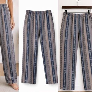 Striped Wide Leg Boho Pants L